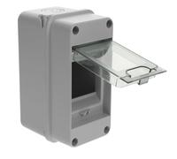 Caja de Distribución de Energía Ip65 Ventana de 3 Vías | Entrada Superior E Inferior, Riel Din, PC ABS Blanco, Montaje en Pared, para Interruptores y Hogares