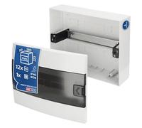 Caja de Distribución de Superficie 1 Fila para 12 Módulos 110x285x223 mm IP40 - Cuadro Electrico en ABS Blanco - Armario de Distribución para Instalaciones Interiores - Horoz Electric