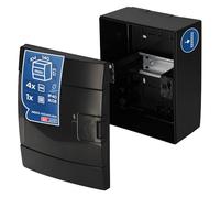 Caja de Distribución de Superficie 1 Fila para 4 Módulos 104x140x173 mm IP40 - Cuadro Electrico en ABS Negro - Armario de Distribución para Instalaciones Interiores - Horoz Electric