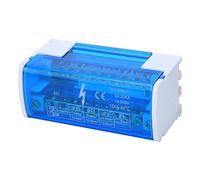 Caja de distribución de terminales,montaje en riel DIN 125A / 500V Módulo de distribución de bloque de terminales de 2x11 posiciones,monofásico de 2 niveles con cubierta antipolvo transparente