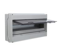 Caja de Distribución Eléctrica de 18 Vías Ventana Ip35 | Montaje en Pared, Carril Din 35mm y Barras Colectoras, ABS PC Blanco para Zonas Húmedas y Comerciales