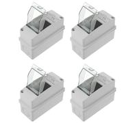 Caja de Distribución Eléctrica de 2 Vías con Tapa Transparente | Dos Interruptores Independientes, ABS y Pc, Rieles de Instalación, para Cargador Ev y Zonas Costeras
