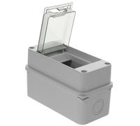 Caja de Distribución Eléctrica Ip65 de 3 Vías Ventana | PC y Abs, Montaje en Pared Carril Din, Entradas Superior E Inferior, para Conexiones y Disyuntores