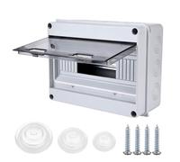 Caja de Distribución Estanca para Superficie de 12 Módulos, Cuadro Estanco con Puerta y con Carril DIN con Protección IP65 a Prueba de Humedad para Exterior, Jardín o Interior