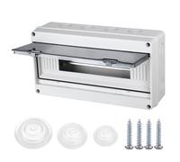 Caja de Distribución Estanca para Superficie de 18 Módulos, Cuadro Estanco con Puerta y con Carril DIN con Protección IP65 a Prueba de Humedad para Exterior, Jardín o Interior