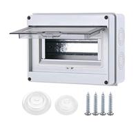 Caja de Distribución Estanca para Superficie de 8 Módulos, Cuadro Estanco con Puerta y con Carril DIN con Protección IP65 a Prueba de Humedad para Exterior, Jardín o Interior