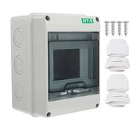 Caja de Distribución Exterior Ht-5 Ip65 Ventana Transparente | Plástico Pc, Cierre Hebilla Superior E Inferior, Tornillos de Instalación Incluidos, Uso Doméstico