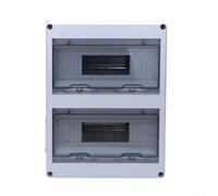 Caja de distribución montada en superficie de 24 circuitos | Recinto eléctrico ABS impermeable IP65 con ventana abatible para ferrocarril de fábrica casera | Blanco 37x27.5x11cm
