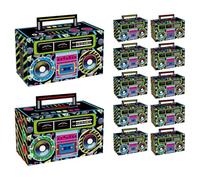 Caja de Dulces Cassette Retro 12 Piezas de Papel para Fiesta | Patrón Delicado, Formato Pequeño, Aptas para Caramelos o Té, Estilo Temático 80