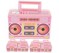 Caja de Dulces Retro Rosa de Papel 12piezas Forma de Cassette