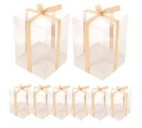 Caja de Embalaje Transparente Pvc 8 Piezas 10x10x15 Cm | Cinta, para Boda y Baby Shower, Uso Comercial, Papel y Poliéster Conjunto Color Aleatorio