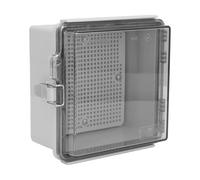 Caja de empalmes eléctricos, caja de proyectos de plástico ABS transparente con tapa abatible IP67 caja eléctrica impermeable con placa de montaje, soportes de pared y tornillos