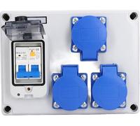 Caja de enchufe doble, toma de corriente alemana, 200-250V, con interruptor diferencial (RCD) de 230V, 40A, 1P+N