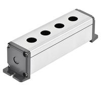 Caja de estaciones con pulsadores de 4 contactos, aluminio, rosca PG7, 16 mm