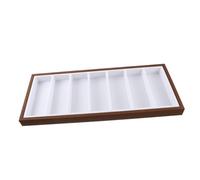 Caja de Exhibición de Gafas de Sol de 7 Compartimentos, Mdf y Flocado | Blanco, para Hogar y Vitrina, Fiesta Verano, Organizador de Gafas y Estuche de Exhibición