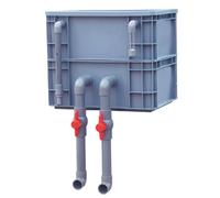 Caja de filtro externo para acuario o estanque, cartucho de goteo de PE con válvula, purificador de agua a prueba de fugas para pecera, estanque de koi, hábitat seguro y limpio, fácil instalación.