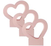 Caja de Flores de Corazón de Papel Rosa, Set de 3 Piezas