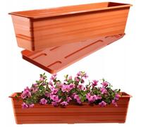 Caja de flores KADAX con posavasos, terracota, 60 cm
