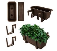 Caja de flores KADAX con soporte y asas, marrón, 40 cm