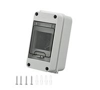 Caja de fusibles de superficie, IP65 impermeable, caja de distribución de superficie, con puerta de 1 fila para 3 módulos, bornes de latón, para jardín o áreas exteriores (1 fila 3 módulos)