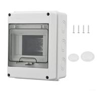 Caja de fusibles IP65 montada en superficie, 1 fila para 5 módulos, caja de distribución ABS gris con entradas de cable y cerradura para una instalación segura en interiores y exteriores