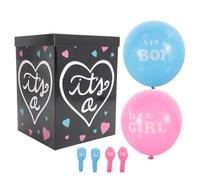 Caja de Globos de Papel, para Revelación de Género 1 Juego | Decoración para Baby Shower E Interior, Plástico y Globos, Adecuado para Padres y Organizadores