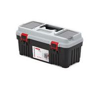 Caja de herramientas con portaherramientas, mango ergonómico, tapa ro