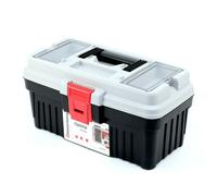 Caja de herramientas con portaherramientas, mango ergonómico, tapa ro