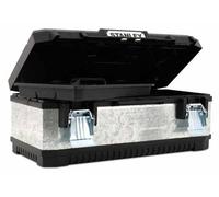 Caja de herramientas, de metal y plástico, galvanizada. Peso: 2,7 kg. Dimensiones: 58,4 x 29,3 x 22,2 cm