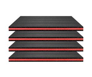 Caja de Herramientas de polietileno, insertos de espuma de alta elasticidad, organizador resistente a desgarros, color negro y rojo, 15, 75x19, 69x1, 18 pulgadas, 4 Uds.