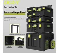 Caja de Herramientas DGEV, Caja de Herramientas Ajustable e Impermeable, Caja Apilable, Modelo con Carretilla, Grado Industrial, Nuevo Tipo de Estación Base Multifuncional Toolbox No. 4
