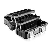 Caja de herramientas plegable de, 19 INCHES | Caja de hardware de grado industrial con estuche de almacenamiento con portátil para reparación