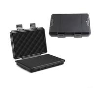 Caja de herramientas portátil con forro de esponja a prueba de golpes para cámaras e instrumentos de hardware Negro resistente Abs Storage Organizer Case 200x135x42mm (negro)