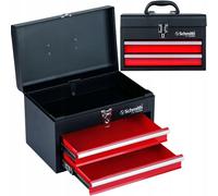 Caja de herramientas Schmith, portátil, con 2 cajones, depósito para piezas pequeñas de metal, caja de herramientas, caja de surtido, caja con compartimentos, caja de almacenamiento