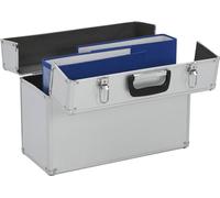Caja de herramientas vidaXL, 47 x 36 x 20 cm, color plateado, aluminio