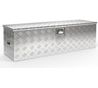 Caja de herramientas Wiltec de aluminio, 124x37x38 cm. Caja de transporte plateada, incluye cerradura. Caja de aluminio y compartimento de almacenamiento con asas, ideal para transportar herramientas