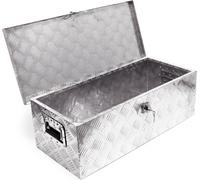 Caja de herramientas Wiltec de aluminio, 76x32x24,5 cm. Caja de transporte de color plateado, incluye cerradura. Caja de aluminio con asas, de gran capacidad