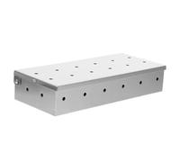 Caja de Humo de Acero Inoxidable con Tapa Perforada para Barbacoa | Uso Versátil para Carne y Marisco, Montaje Sencillo, Color Plata, Adecuado para Ahumar en Camping