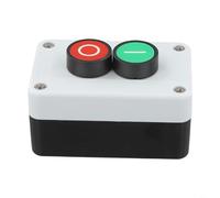 Caja de interruptores de estación de botón momentáneo, control industrial de reinicio automático con carcasa ABS impermeable IP67, letrero de inicio para entornos húmedos, banda individual/doble