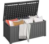 Caja de jardín | 450 litros, 142.1 x 67.6 x 60 cm | Caja para cojines, caja de almacenamiento, caja para cojines de jardín, caja exterior, baúl de jardín | Resistente al agua, con amortiguador a gas |