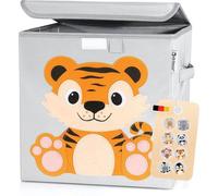 Caja de juegos para niños, de 33x33x33 cm, resistente y con tapa