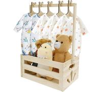Caja de madera con asa para bebés – Ideal para guardar objetos – 41 x 30 x 20 cm – Caja organizadora multifuncional para bebés – Perfecta para recién nacidos – Ideal para cumpleaños – Perfecta para fi
