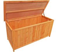 Caja de madera para jardín Wiltec, 127 x 55 x 60 cm. Caja de almacenamiento con tapa, armario para jardín, ideal para guardar herramientas, juguetes, cojines y otros objetos. Fabricada en madera de ab