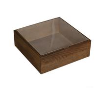 Caja de madera resistente con tapa para mantener bien protegidas cartas de recuerdos, invitaciones, certificados y fichas de graduación (23 x 23 x 8 cm)