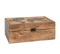 Caja de mango con mapa mundi