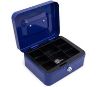 Caja de metal segura para ahorrar, con cajón para billetes, ideal para adultos y niños. Incluye cerradura y llave. Pequeña caja fuerte para guardar dinero