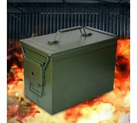 Caja de municiones de Metal de alta resistencia, herramienta de Metal, caja de almacenamiento de hierro, pequeña caja vacía de municiones portátil protectora multifuncional Grande Verde