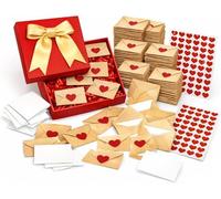 Caja de notas de amor, con mini tarjetas y sobres en blanco, tarjetas de amor para el día de San Valentín con calcomanías de corazón, mini tarjetas en blanco y sobres para él/ella, letras de amor DIY