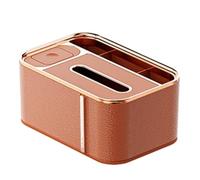 Caja de pañuelos Caja de almacenamiento pañuelos multifuncional moderna con compartimento independiente Soporte para decoración de habitaciones(Brown)