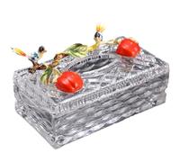 Caja de pañuelos Caja de pañuelos creativa con adornos for el hogar, sala de estar, mesa de café, caja de servilletas, caja rectangular for pañuelos, dispensador Contenedor de pañuelos